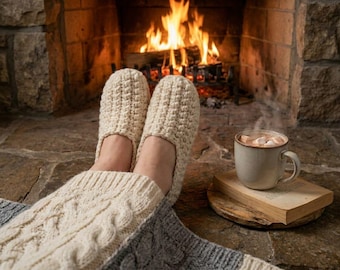 Easy Crochet Slippers Pattern PDF | Beginner House Shoes (Digital Download)