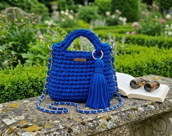 Modern Chunky Crochet Handbag, Minimalist T-Shirt Yarn Shoulder Bag  Easy DIY Bag, Crochet pdf Pattern for Beginners