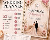 Wedding Planning Binder Kit | Luxury Bridal Planner PDF | Wedding Checklist, Budget Tracker, Guest List & Timeline Organizer