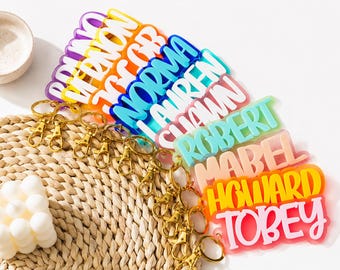 Backpack Personalized Name Tag, Back to School Acrylic Tag, Kids Diaper Lunch Box Keychain