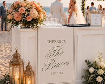 Handmade Wedding Welcome Sign, Fabric Bar Menu Banner, Linen Cotton Signs, Ceremony Gift