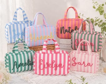 Custom Expandable Toiletry Bag, Personalized Hanging Travel Makeup Bags, Bridesmaid Gift, Girls Trip Organizer