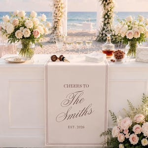 Handmade Wedding Welcome Sign, Fabric Bar Menu Banner, Linen Cotton Signs, Ceremony Gift image 13