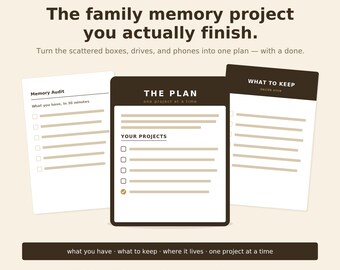 Family Memory Project Planner | Decide What to Keep, Plan Each Project, Map Where It Lives | Fillable PDF — Family Chronicle