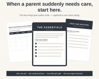 Elder Care Organizer for an Assisted Living or Memory Care Move | Power of Attorney, Medicaid, Capacity | Fillable PDF — Caregiver