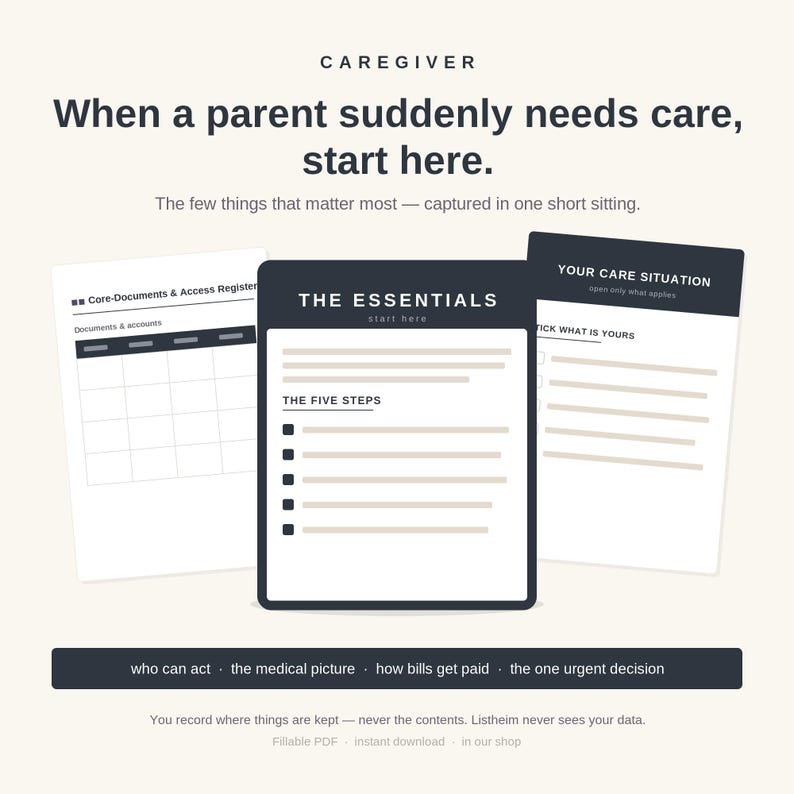 Elder Care Organizer for an Assisted Living or Memory Care Move | Power of Attorney, Medicaid, Capacity | Fillable PDF — Caregiver image 1