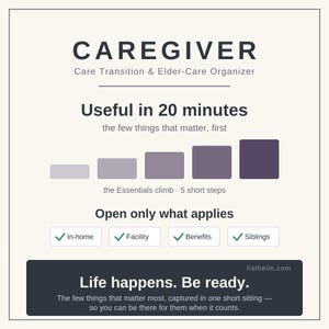 Elder Care Organizer for an Assisted Living or Memory Care Move | Power of Attorney, Medicaid, Capacity | Fillable PDF — Caregiver image 2