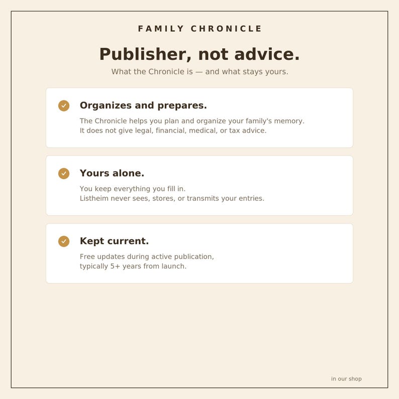 Family Memory Project Planner | Decide What to Keep, Plan Each Project, Map Where It Lives | Fillable PDF — Family Chronicle image 10