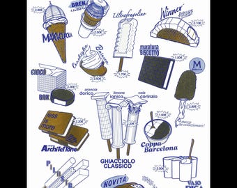 SUPERGELATONE | stampa risograph 2 colori | A3 | carta fenice 160 gr
