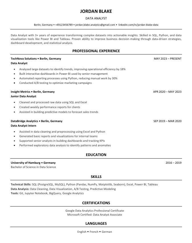 ATS Friendly Resume Template | Clean Professional CV | Editable Word ...