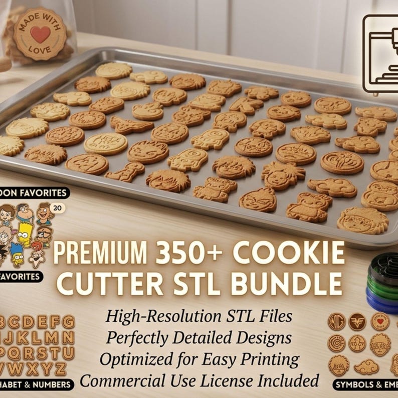 400+ Cookie Cutter STL Files, 3D Print Baking Molds Mega Bundle (Digital Download)