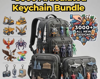 3000+ Articulated Keychain STL Bundle, Ultimate 3D Print files  Animals & Toys Bundle (Digital Download)
