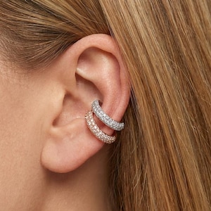 Round C Shape Mono Clip Earrings, Dainty No Piercing Ear Cuff, Minimalist Statement Ear Cuff