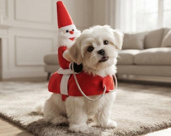 Costume natalizio per cani da Babbo Natale / Divertente abbigliamento natalizio per animali domestici / Abbigliamento in poliestere