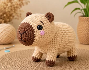 Capybara Amigurumi Crochet Pattern, Chenille Plushie (Digital Download)