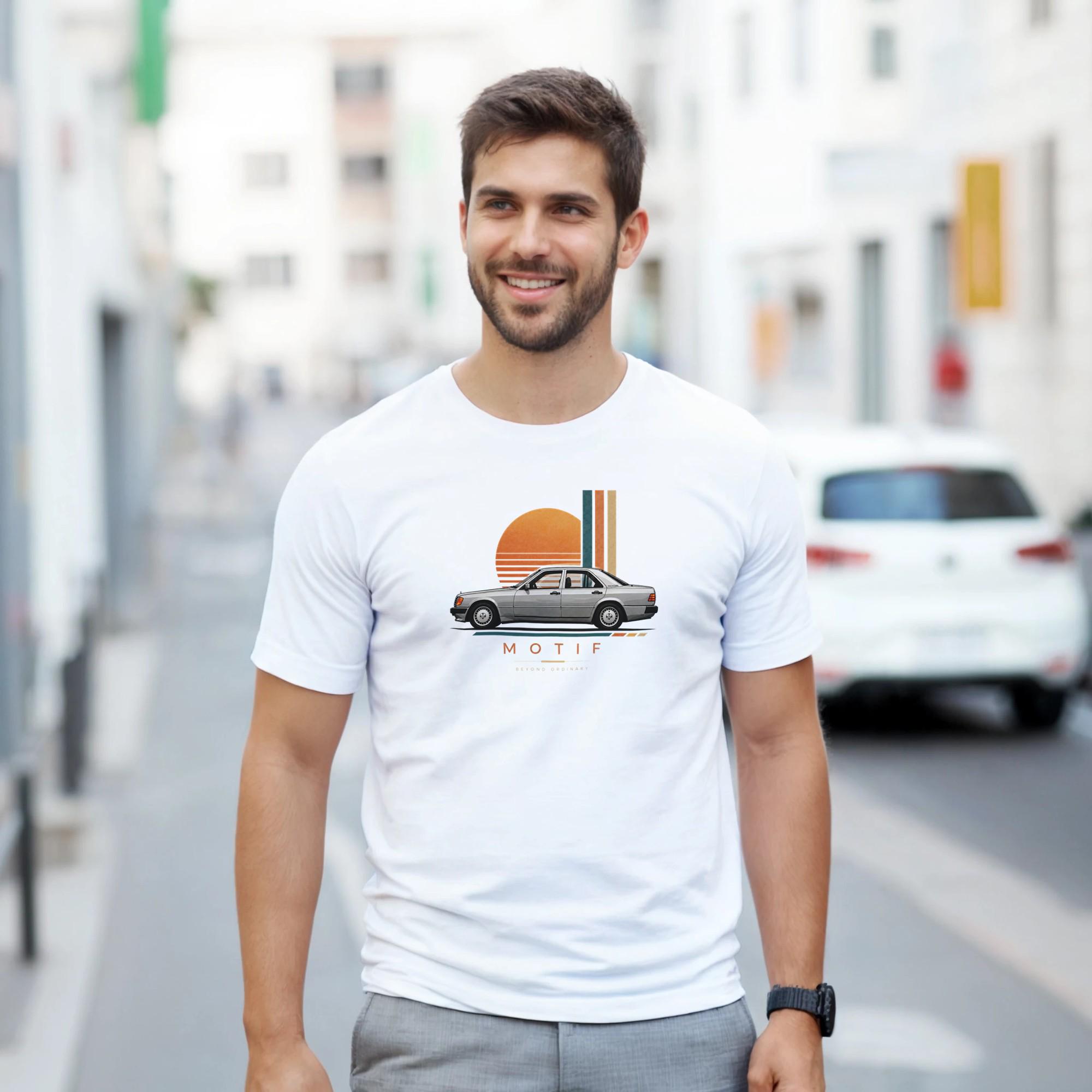 W124 T-Shirt Homme Regular Unisex - Design Voiture Sport, Coton Bio Confortable