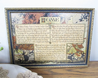 Vintage Art Deco Buzza Motto Print "Home" by Edgar A Guest