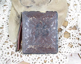 Antique Empty Paper Covered Wood Photo Case Victorian Ambrotype Restoration