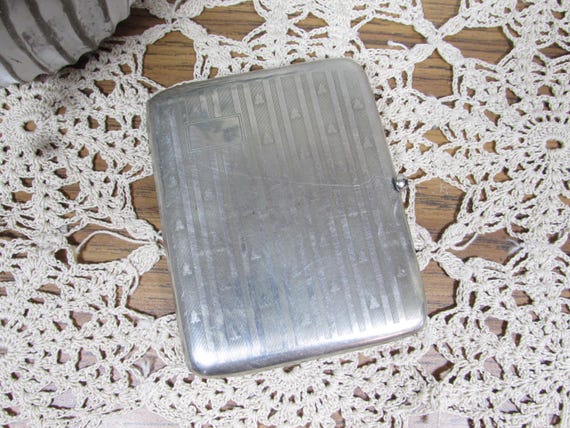 Antique Klever Kase Nickel Silver Cigarette Case 1919 Art Deco Era