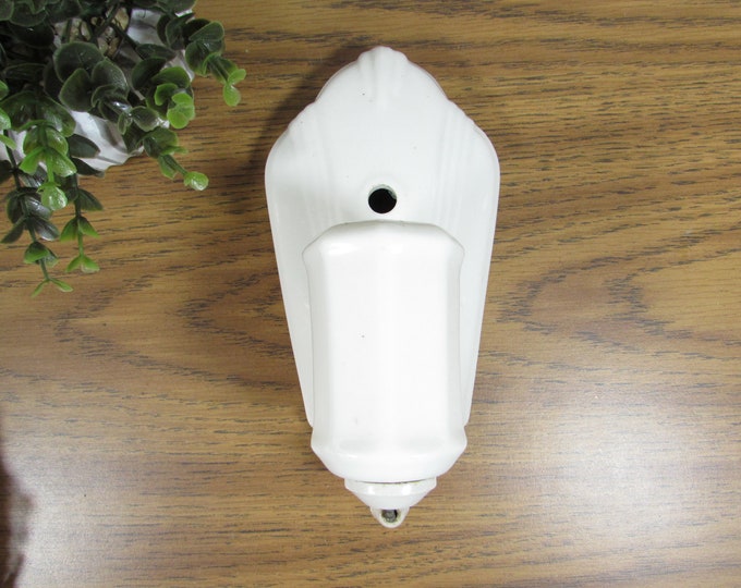 Vintage Art Deco White Porcelain Wall Sconce Light Cover Socket Etsy