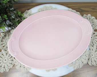 Vintage Pastel Pink Lu-Ray Handled Spring Platter