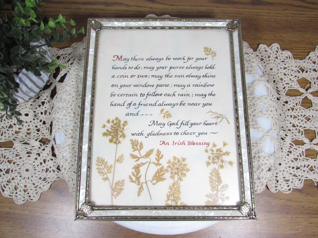 Vintage Gold Metal 8x10 Frame With Irish Blessing Poem - Etsy