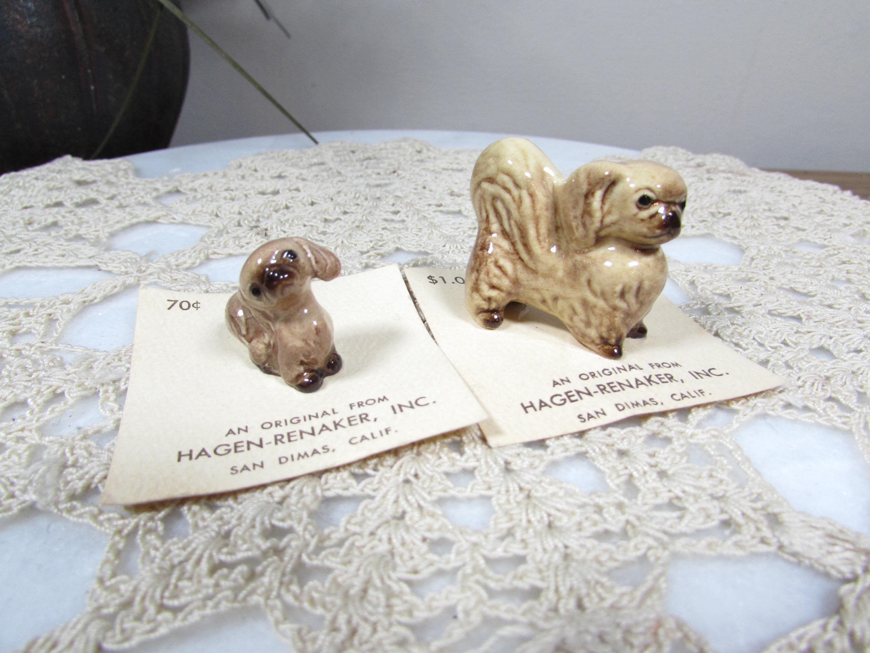 Hagen-renaker Miniature Pekinese Dogs, Adult & Pup, Original Sales