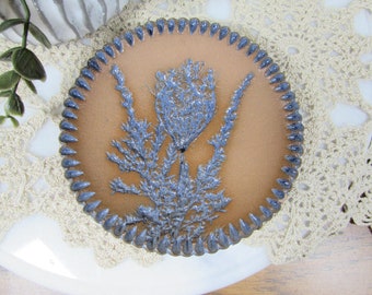 Vintage Stamped Blue Wildflower Trinket Tray Emerson