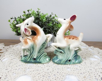 Vintage MCM Deer Gazelle Salt Pepper Shakers