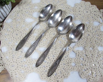 Vintage Oneida Adam Community Plate Silverplate Teaspoons Set of 4