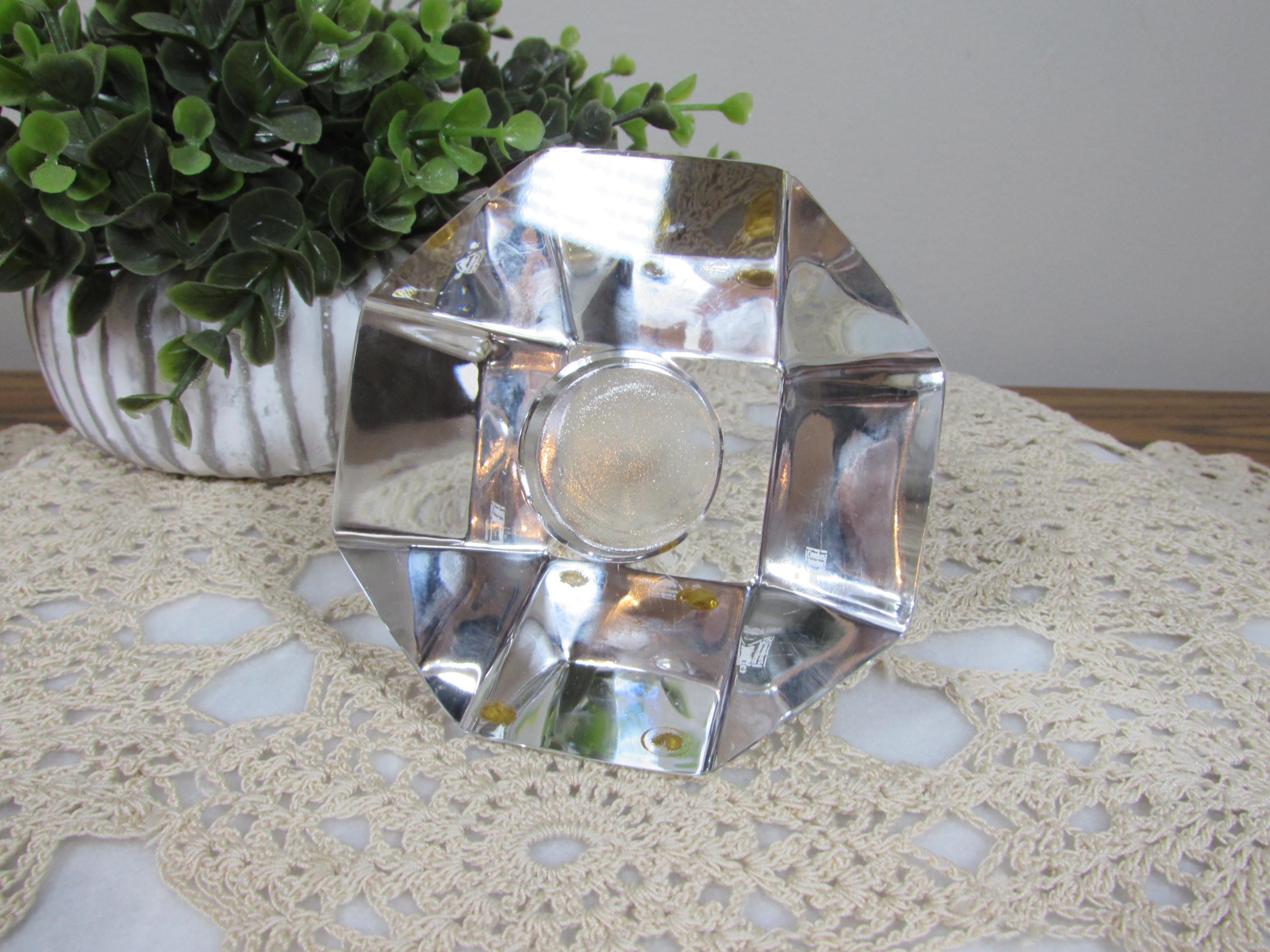 Sweden Orrefosのクリスタルガラスの置き物 Orrefors Sweden Crystal Paperweight | Pen Holder or Clock Base