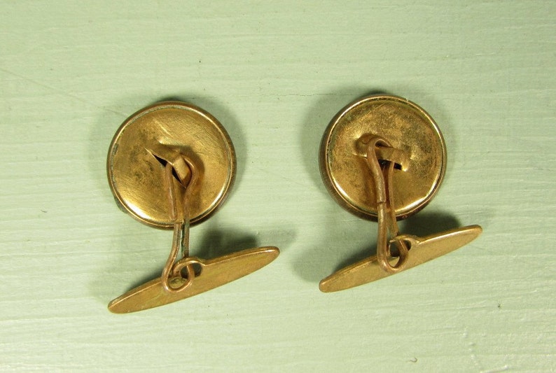 Vintage Brass Train Locomotive Cuff Links