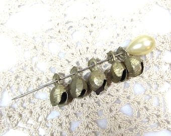 Vintage Brass Bells Set of 5 Textured Jingle Bells with Hanging Loops