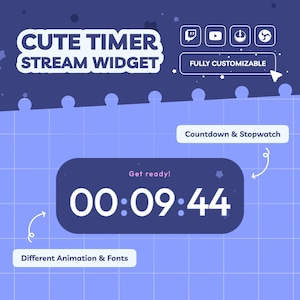 Twitch Countdown Timer Widget - Pastel Animated Stream Timer (Streamelements)
