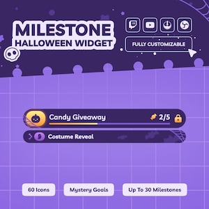 Halloween Twitch Milestone Widget - Goal Tracker and Subathon Progress Bar for StreamElements