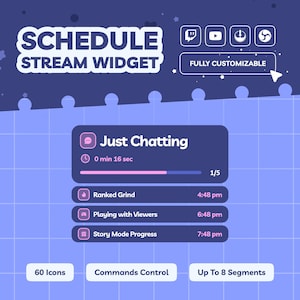 Twitch Stream Schedule Widget: Live Segment Timer en Agenda Overlay voor StreamElements