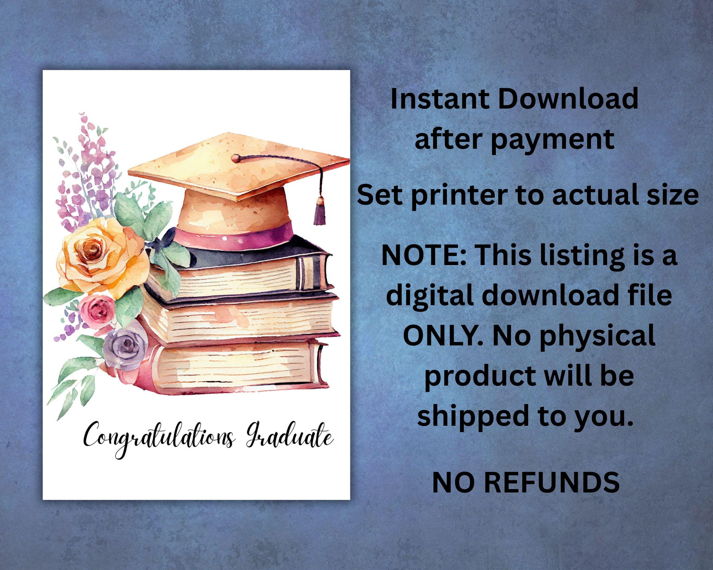 Graduation Printable Digital Greeting Card - Etsy