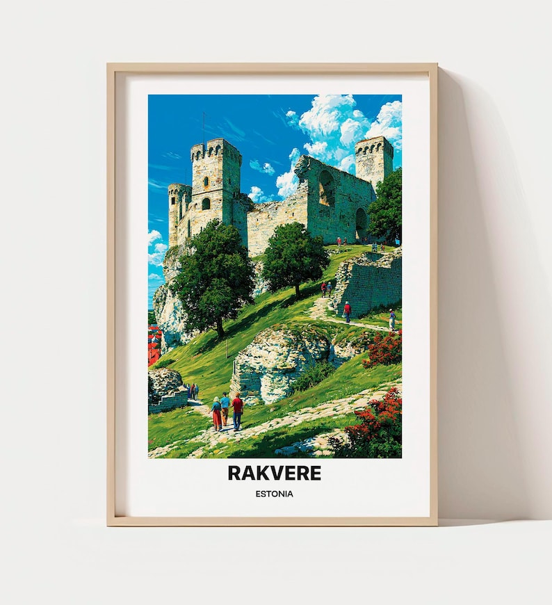 Rakvere Estonia Travel Poster - Medieval Castle Historic Town Vintage ...