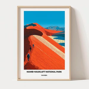 Namib-Naukluft National Park Travel Poster - Namibia Desert Dunes and Dramatic Landscapes Art Print