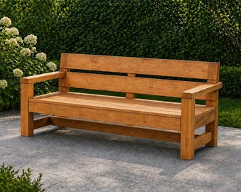 Moderne plattegronden parkbank, buiten doe-het-zelf tuinstoelen houtbewerking (digitale download)