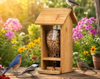 Cedar Bird Feeder Plans | Easy Backyard Birdhouse Blueprint (PDF Download)