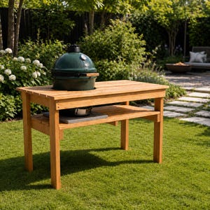 Small Big Green Egg Table Plans, Outdoor BBQ Cart, Rolling Grill Stand (PDF Download) image 2