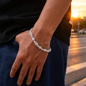 Herr- och damarmband med hiphop-smycken i flera former, 8 mm armband med blandade snitt och Iced Out CZ, jubileumspresent