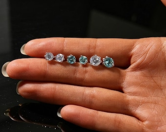 Brincos de Prata de Lei S925 com Moissanita para Homens e Mulheres, Moissanita Paraíba de 0,50ct a 1ct com Formato de Garra de Dragão - Joias para Presente