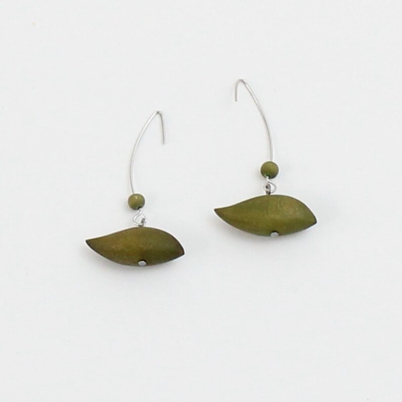 gifts for her gifts under 30 wood earrings bird shape earrings statement earrings sylca earrings Lime statement earrings