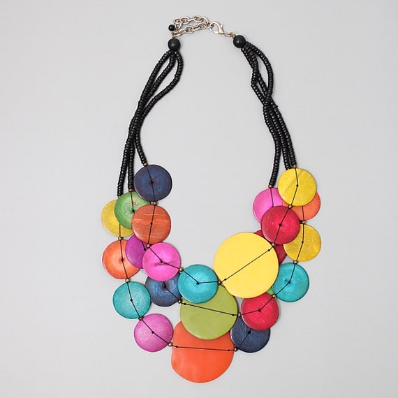 MYS Collection Braided Chunky Cluster Bead Bubble Statement Necklace