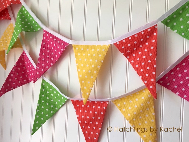 FABRIC PENNANT GARLAND Bunting Banner Flag Mantle Decor Etsy