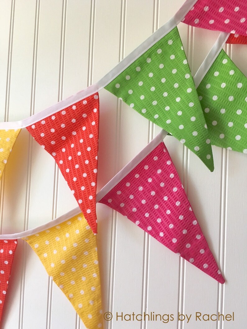 FABRIC PENNANT GARLAND Bunting Banner Flag Mantle Decor Etsy