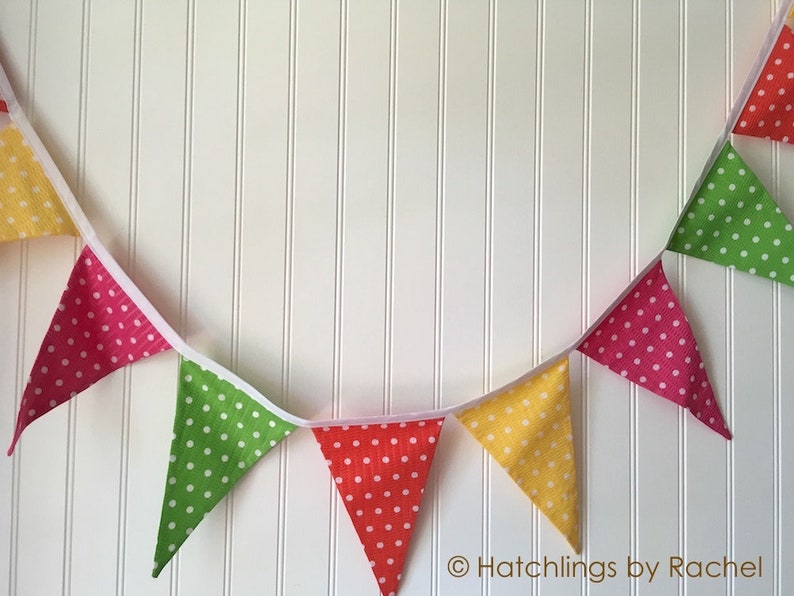 FABRIC PENNANT GARLAND Bunting Banner Flag Mantle Decor Etsy