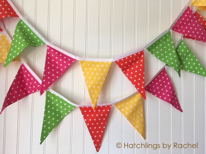 FABRIC PENNANT GARLAND Bunting Banner Flag Mantle Decor Etsy